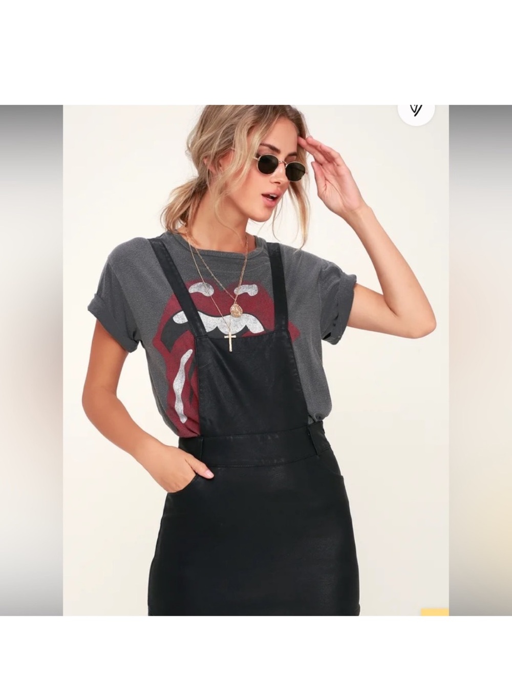 BB Dakota Black Vegan Leather Dress